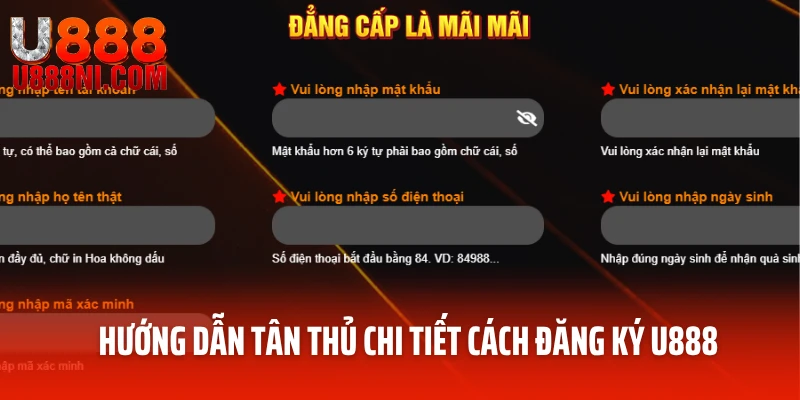 Hướng dẫn tân thủ cách đăng ký U888 đơn giản nhất